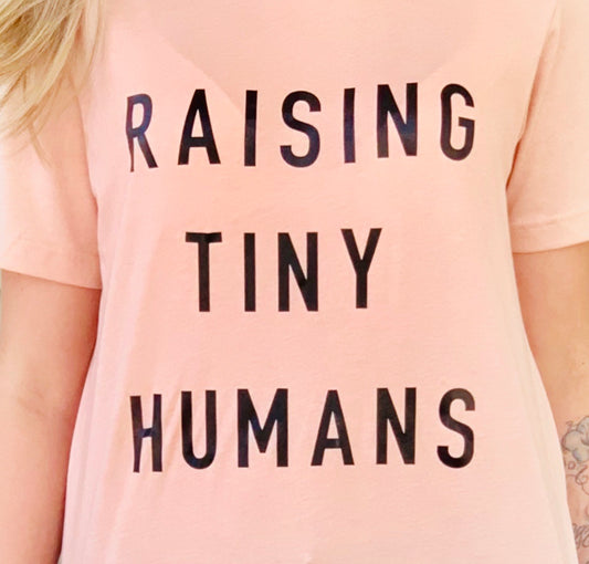 Raising Tiny Humans; Bella Canvas Unisex Short Sleeve Tee
